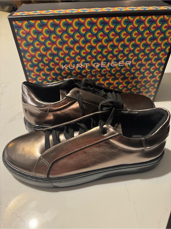 Kurt Geiger Other - Kurt Geiger Men's Metallic Bronze Lace-Up Sneakers